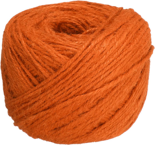 uxcell 328 Feet Natural Jute Twine String,2mm Thin Garden Twine Rope Colored Plant String Cord for DIY Art Crafts Gift Wrapping Decoration Packing Gardening Plant Hanger,Orange-VerdiqueGarden