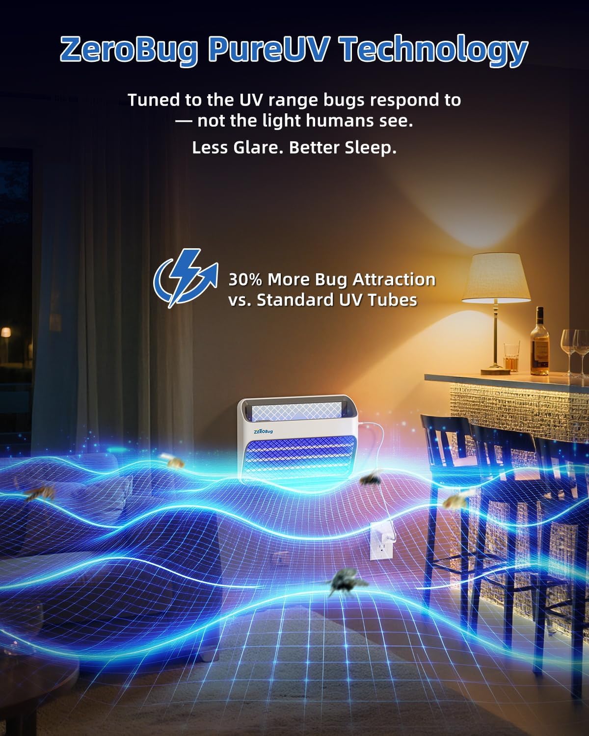 2025 Bug Zapper & Trap Indoor, 5X Catcher Rate Fly Killer, USB-C Powered Electric Mosquito Zapper with Long-Life UV LED, Fruit Fly Trap for Home, Kitchen, Bedroom, 1 Device & 3 Traps-VerdiqueGarden