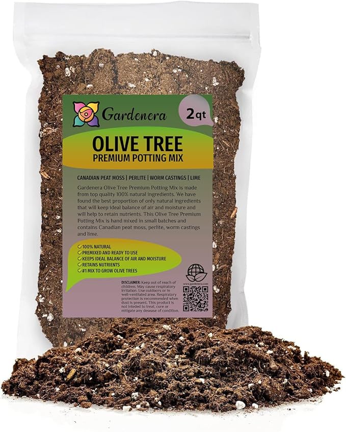 Olive Tree Premium Potting Mix - Optimal Air, Moisture, and Nutrient Balance for Healthy Trees - 2 Quart-VerdiqueGarden