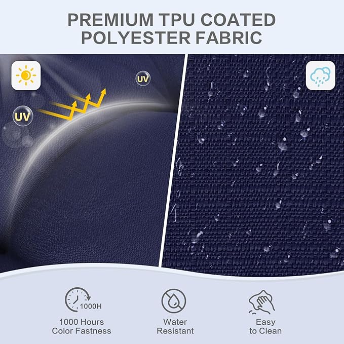 Aoodor 19" x 19" x 5" Tufted Outdoor Chair Cushions, Water Resistant & Fade Resistant Polyester Dining Chair Pads with 2 Straps for Patio Furniture, Set of 4-VerdiqueGarden