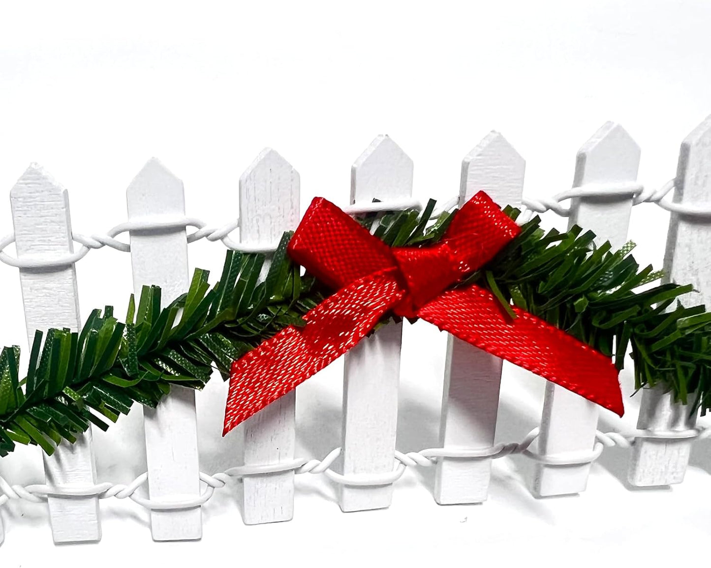 35 Inches Mini Fairy Garden Fence DIY Christmas Small Wood Decorative Picket Fence Micro Landscape Miniature Ornaments for Dollhouse, Crafts, Diorama Project, Plant Pot, White-VerdiqueGarden