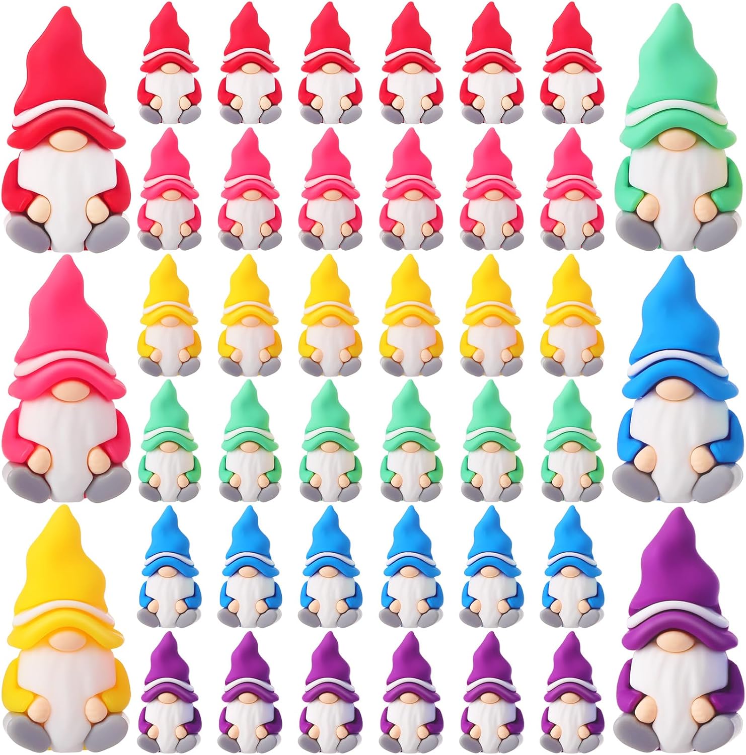 30 Pcs Mini Gnomes Figurines Tiny Fairy Resin Gnomes Statue Garden Bulk for Goody Bag Stuffers Filler Party Favors Gifts Decor Dwarf Statues Garden Dollhouse Micro Landscape Accessories-VerdiqueGarden