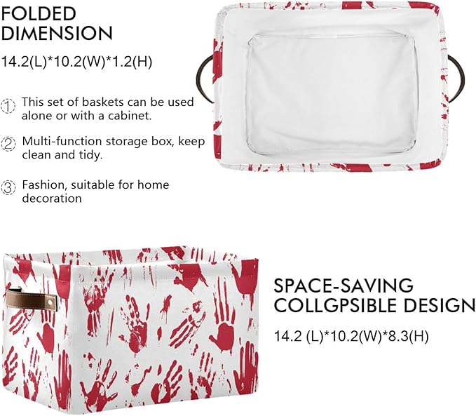 Skull Hand Rectangular Storage Basket Organizer Bin Shelf Baskets For Clothes Gifts For Home Office Dorm-VerdiqueGarden