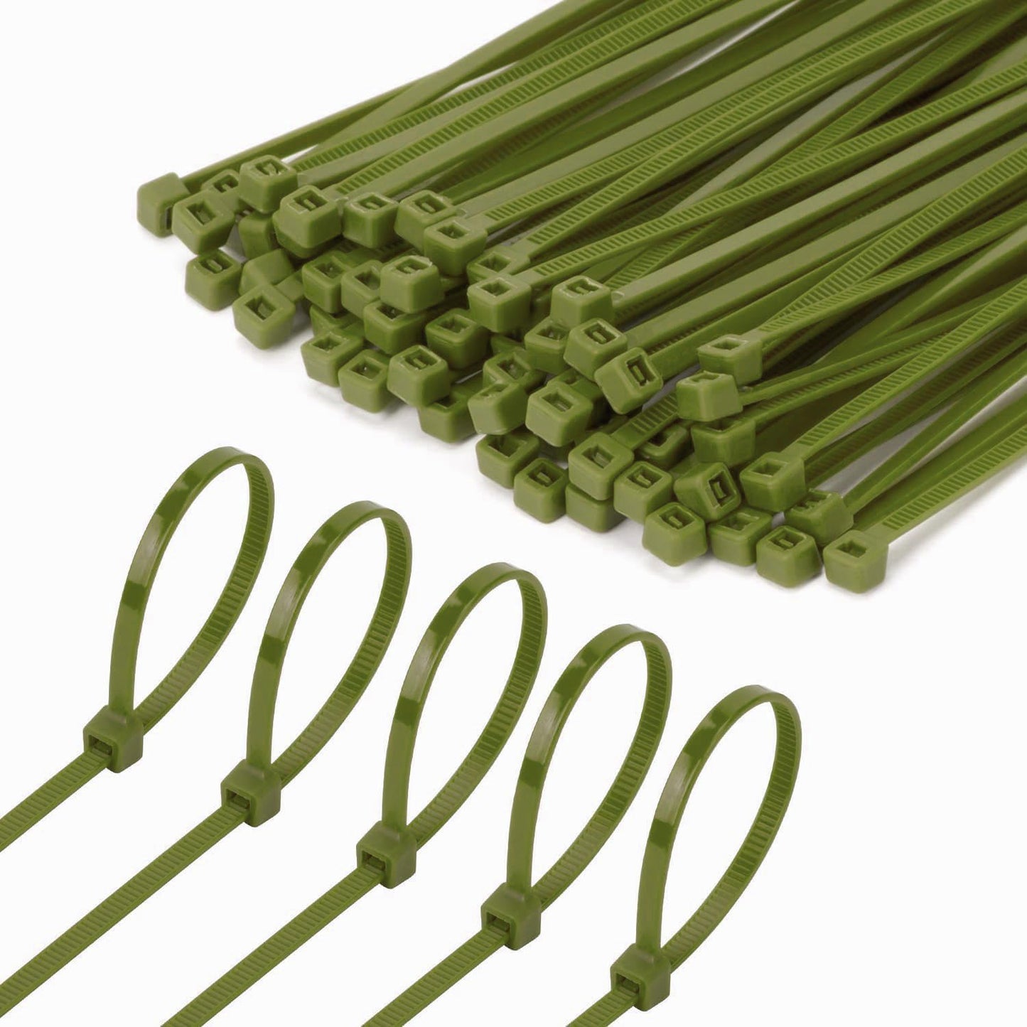 8 Inch Army Green Zip Tie 1000 PCS, 40 Lbs - Small to Medium Zip Tie, Nylon PA66 UV Resistant Cable Tie Heavy Duty for Indoor and Outdoor Use - Ideal for bundling and securing objects-VerdiqueGarden