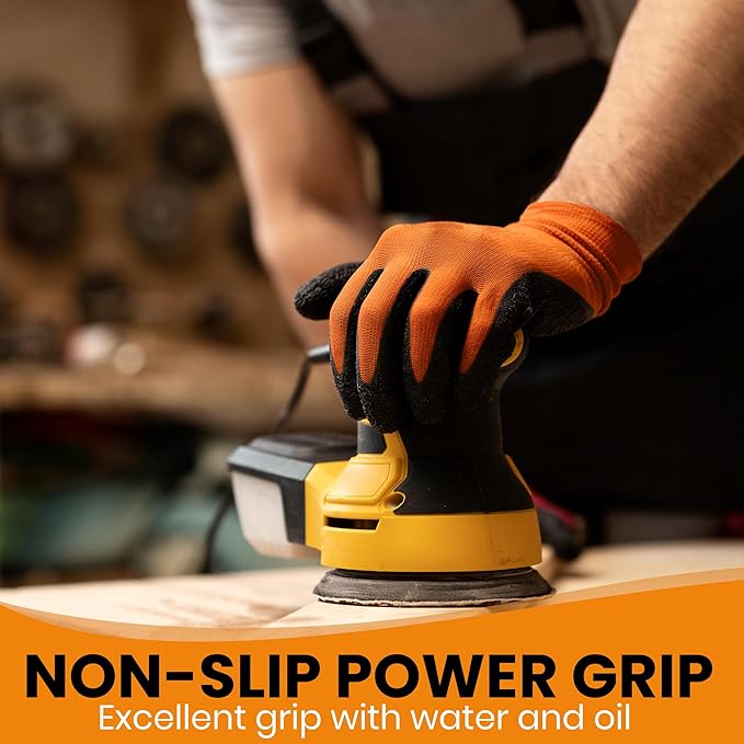 10 OR 20 Pairs Work Gloves–Heavy Duty Rubber Coated Safety Work Gloves–Multipurpose Gloves-VerdiqueGarden