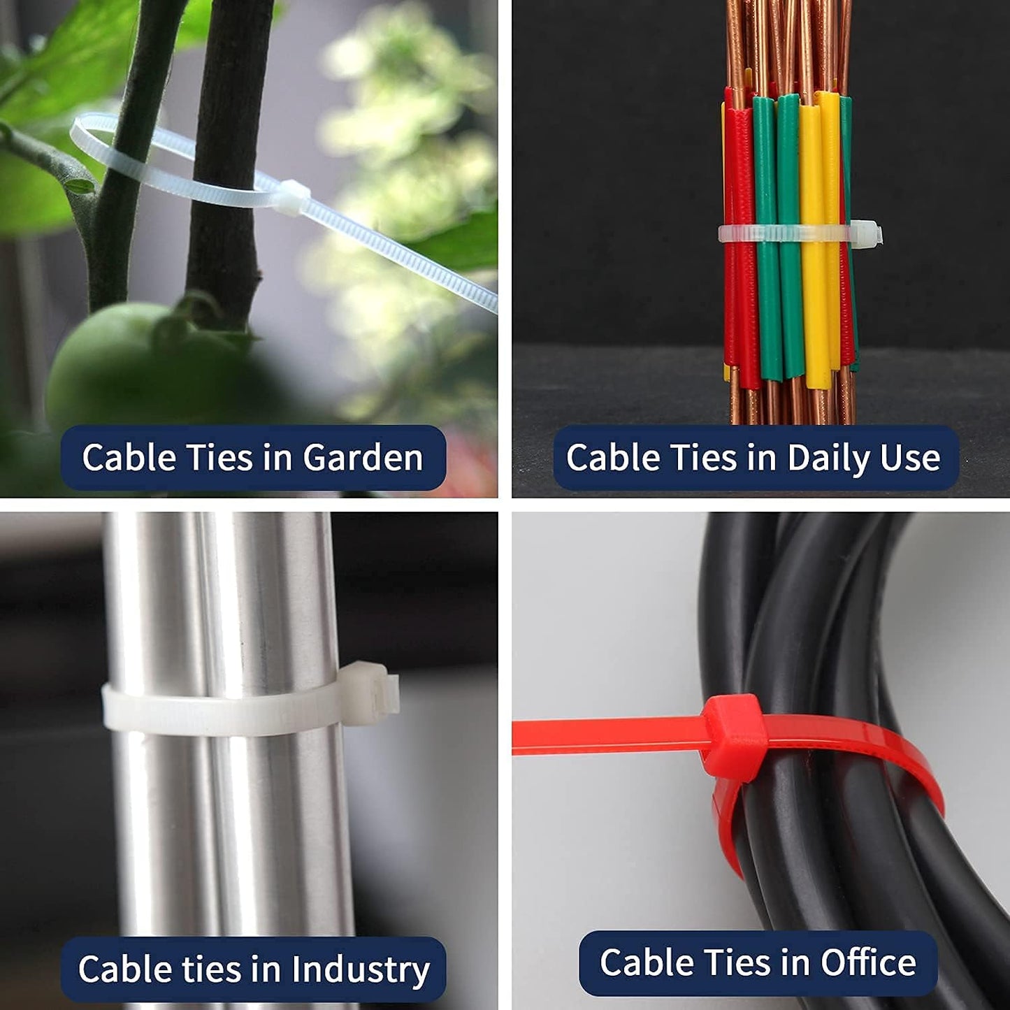 XINGO 10 Inch Cable Zip Ties (500 Pack), 40 Lbs Tensile Strength-Heavy Duty, Self-Locking Nylon Plastic Nylon Wire Ties for indoor and outdoor use(Orange)-VerdiqueGarden