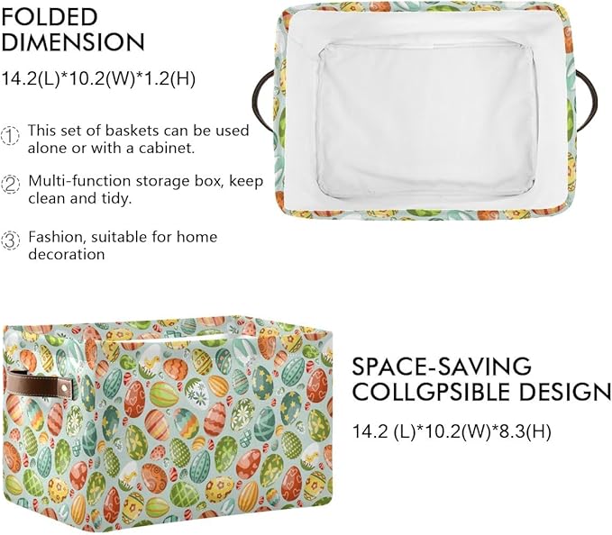 Easter Egg Rectangular Storage Basket Organizer Bin Shelf Baskets For Clothes Gifts For Home Office Dorm-VerdiqueGarden