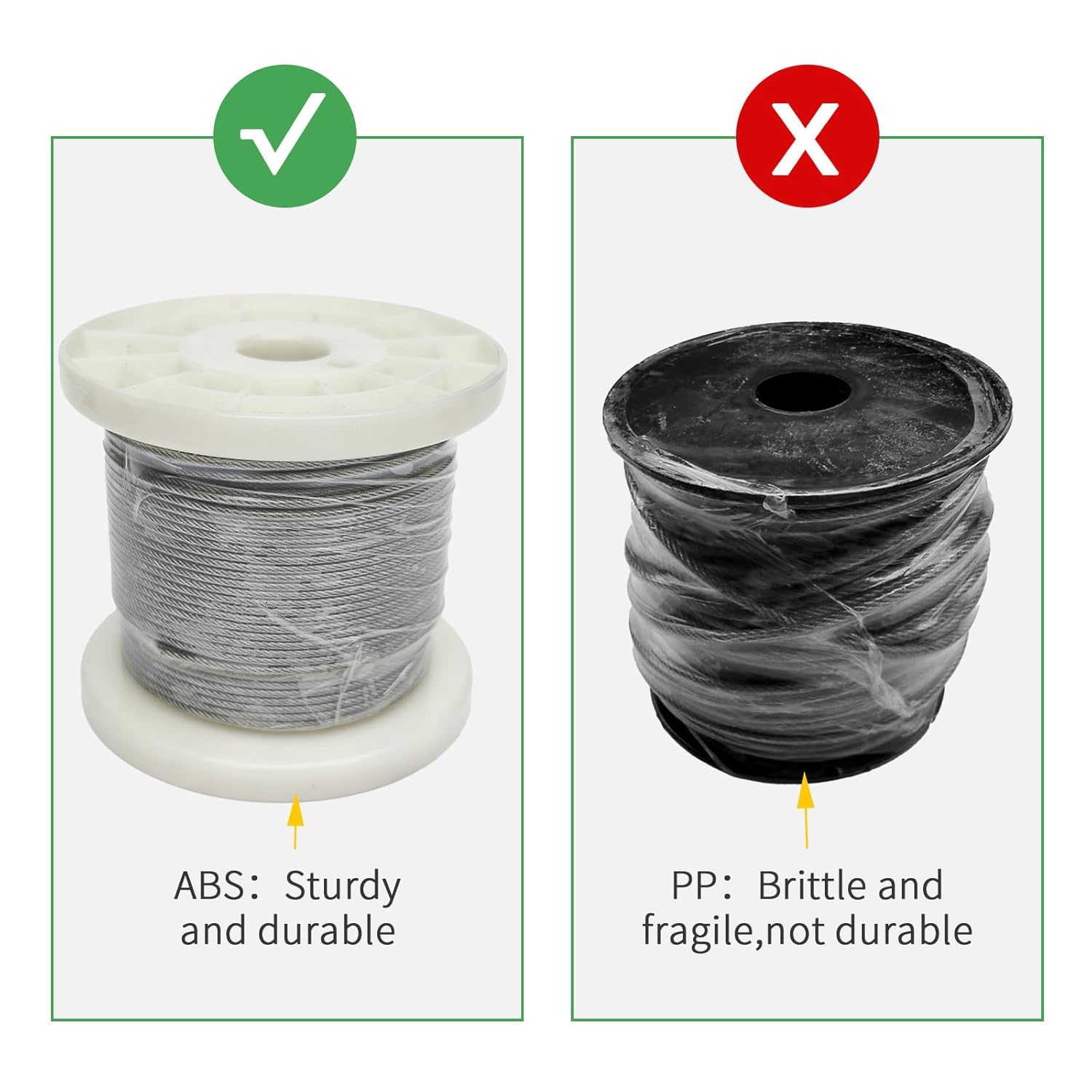 1/8" Wire Cable Rope Kit ，Vinyl Coated 304 Stainless Steel Wire – 100FT 7x7 Strand Cable with Turnbuckles，String Lights Hanging Kit for Outdoor, Garden,Patio, Crafts, Hanging Lights-VerdiqueGarden