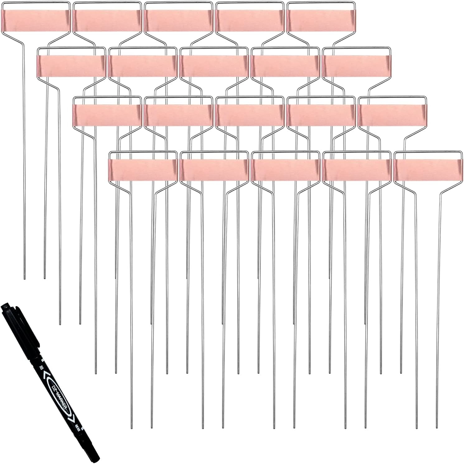 Wehhbtye 20 PCS 10 Inch Metal Plant Label Stakes-Copper Metal Plant Tags,High Copper Plate Plant Labels,Coppers Plant Tags with 1 Maker Pen for Flowers, Vegetables, Seedlings, Seed,etc-VerdiqueGarden