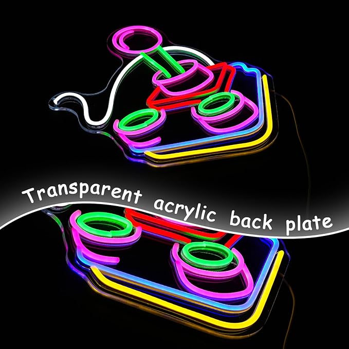 Alkkign Gamer Neon Sign for Wall Decor Game Controller Neon Signs Gaming Neon Light for Gamer Room Decor Game LED Sign for Teen Boys Room Gaming Room Decoration-VerdiqueGarden