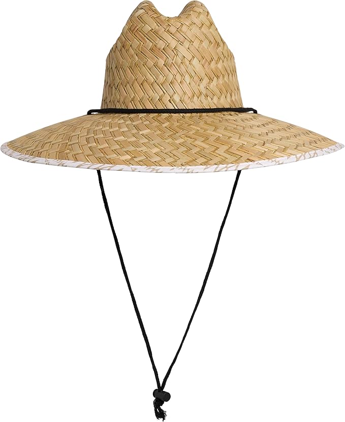 Quiksilver Men's Wide Brim Outdoor Lifeguard Straw Sun Hat-VerdiqueGarden