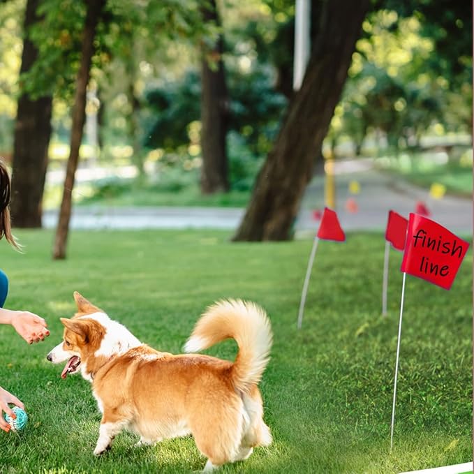 Zozen 100Pack Red Marking Flags, Writable/15x4x5 Inch, Yard Flags for Lawn & Irrigation & Landscape & Sprinkler & Survey & Dog Training.-VerdiqueGarden