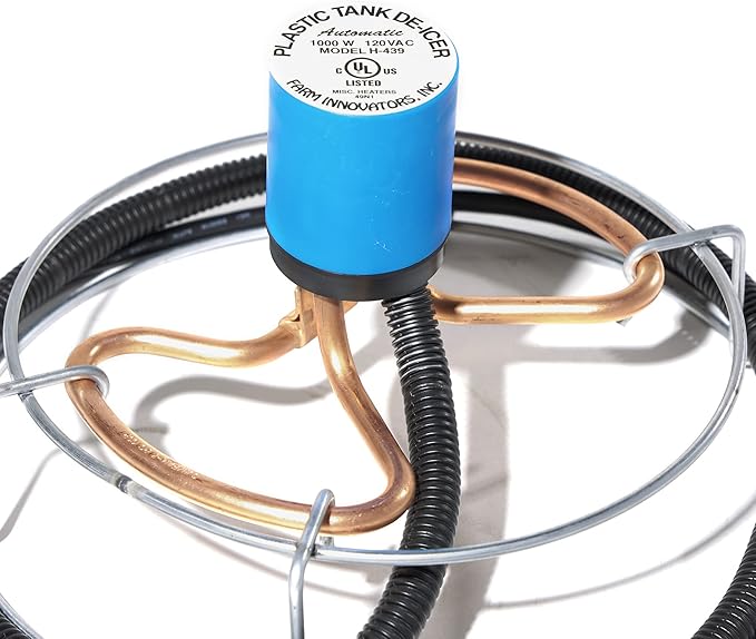 Farm Innovators H-439 1000 Watt Cast Aluminum Submergible Water Tank Deicers with Chew Proof Cords and Self Regulating Thermostats, Silver (3 Pack)-VerdiqueGarden