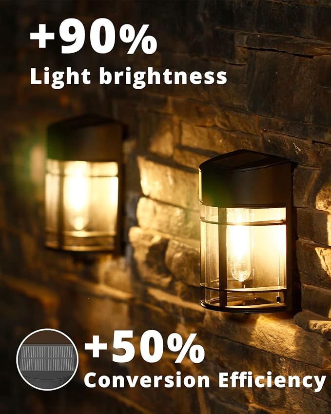 Solar Fence Lights Outdoor, 8 Pack Waterproof Solar Lights Outdoor, Outdoor Solar Light Fence Light for Garden Fence Post Step Stair Backyard-VerdiqueGarden