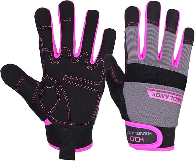 HANDLANDY Women Safety Work Gloves Utility Touch Screen Working Grip Glove for Yardwork Gardening Breathable Mechanic Gloves-VerdiqueGarden