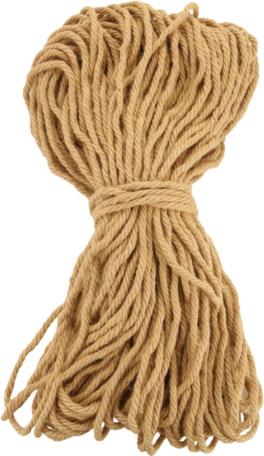 8mm Thick Jute Twine, 246 Feet 4Ply Jute Rope for Crafts, Heavy Duty Twine String for Gardening, Crafting, Bundling, Cat Scratching Post, Home Decor-VerdiqueGarden