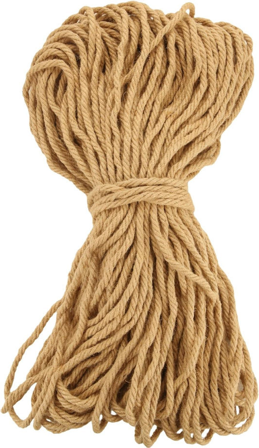 8mm Thick Jute Twine, 246 Feet 4Ply Jute Rope for Crafts, Heavy Duty Twine String for Gardening, Crafting, Bundling, Cat Scratching Post, Home Decor-VerdiqueGarden