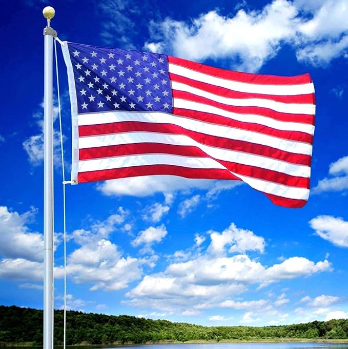 Homissor American Flags 3x5 for Outside US Flag - USA Outdoor Heavy Duty United State Flag Embroidered Stars Durable Nylon for All Weather High Wind Sewn Stripes With Brass Grommets-VerdiqueGarden