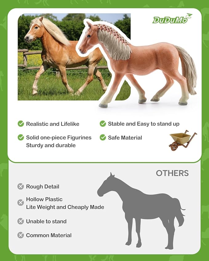 Horse Stable Playset, Horse Gifts for Girls and Boys with 3 Horses and 2 Riders, Horse Toys Set Farm Animals Toys for Kids 3 4 5 6 7 8+ (New Model), Green-VerdiqueGarden