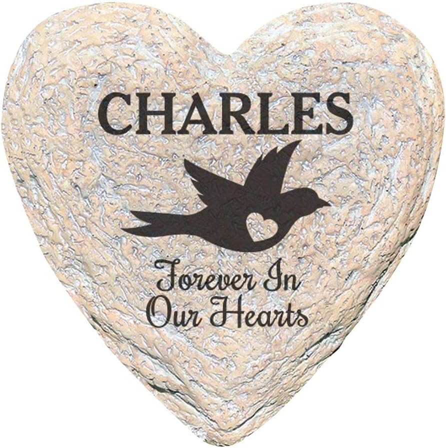 GiftsForYouNow Engraved Assorted Animals with Heart Memorial Heart Garden Stone, Bird Our-VerdiqueGarden