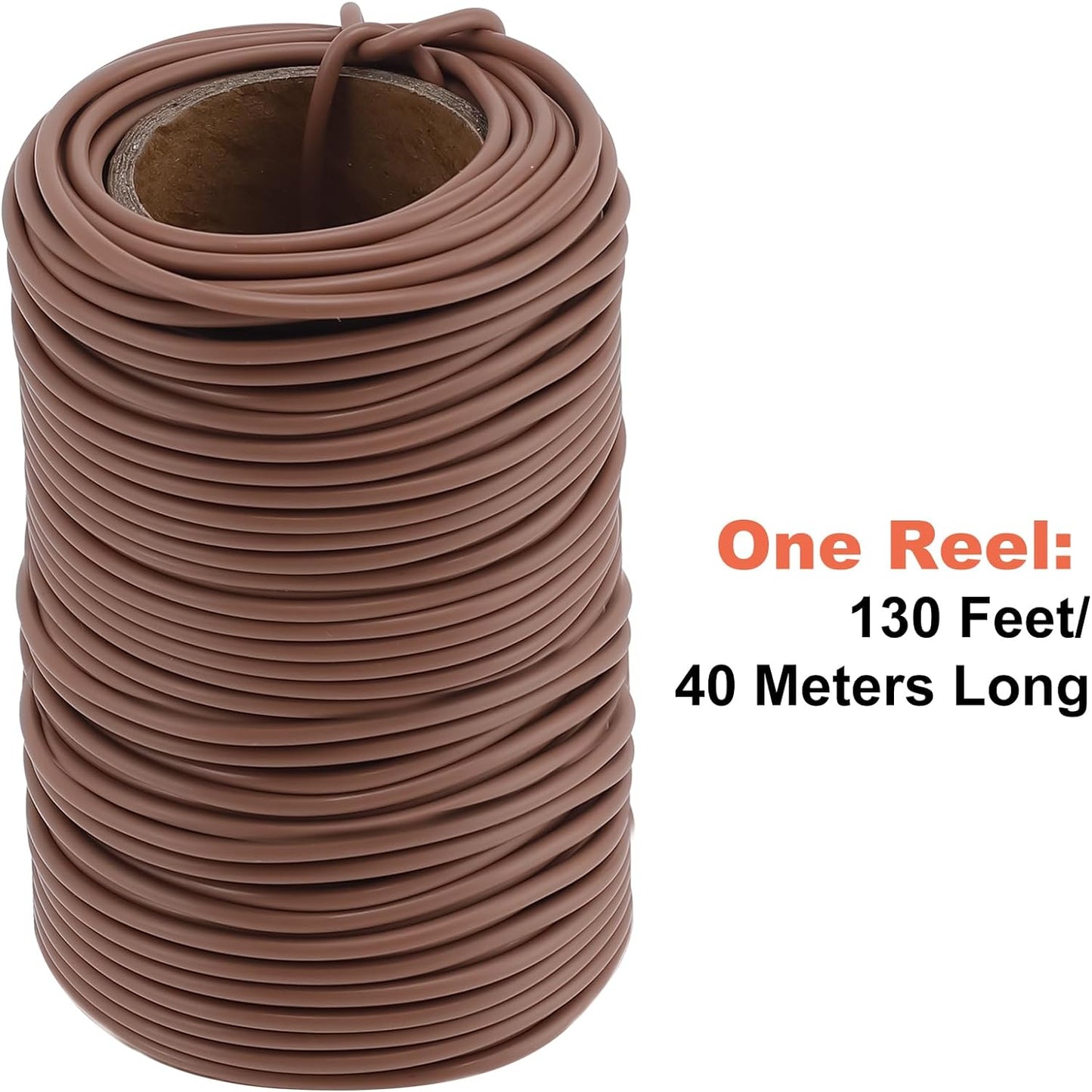 130 Feet Soft Plant Tie Brown Twist Garden Ties for Plants Gardening Home Office Organization TPR Garden Ties Supplies with 2.5mm Diameter-VerdiqueGarden