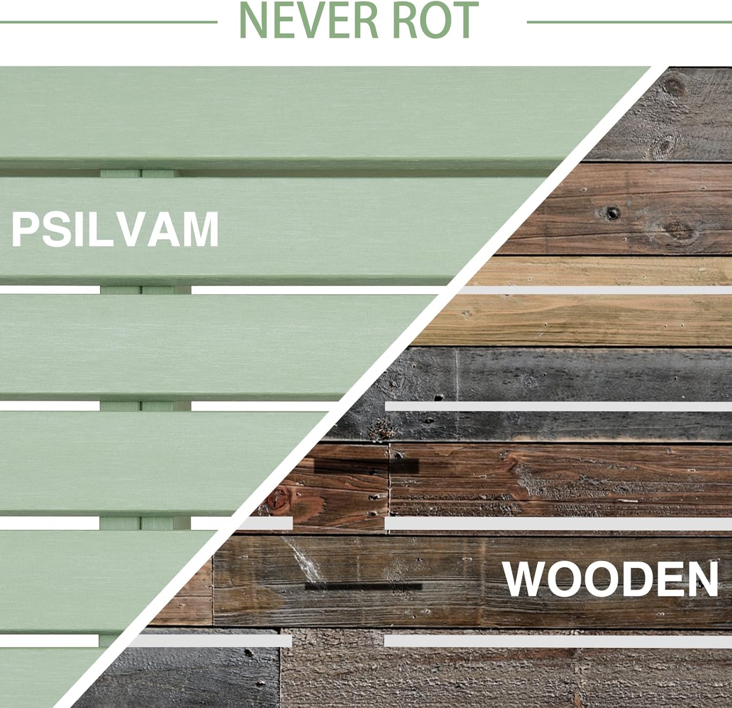 Psilvam 2-Person Outdoor Poly Lumber Patio Backless Bench, Fade-Resistant & Odor-Free Poly Lumber Patio Furniture, Weatherproof, Suitable for Garden, Porch and Park, 700 Lbs Support (2pcs, Green)-VerdiqueGarden