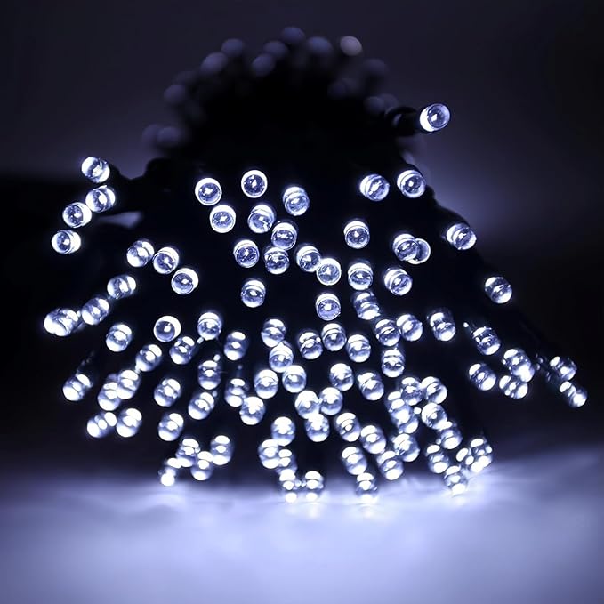 6 Pack 600 LED Solar String Lights for Outside, Solar Christmas Lights Outdoor Waterproof, Green Wire Twinkle Light with 8 Lighting Modes for Xmas Tree Wedding Party Garden Decorations (Cool White)-VerdiqueGarden