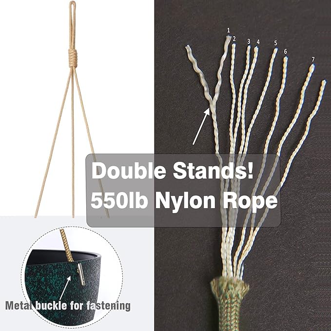 12 Inch 2 Pack Large Hanging Planters for Indoor Outdoor Plants, Plastic Hanging Basket Pots for House Plants Flowers, Black Speckles-VerdiqueGarden