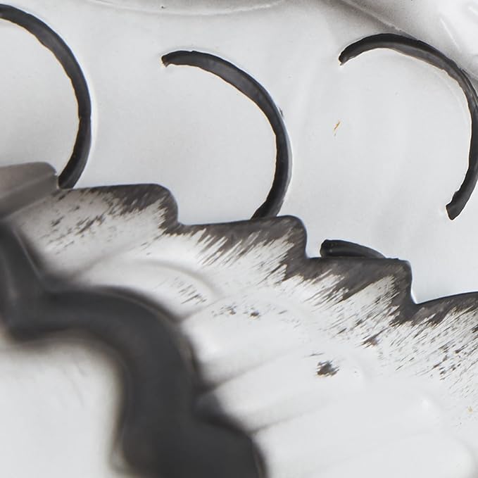 Deco 79 Metal Rooster Decorative Garden Sculpture Garden Statue with Black Texturing and Red Accents, Outdoor Sculpture 15" x 6" x 18", White-VerdiqueGarden