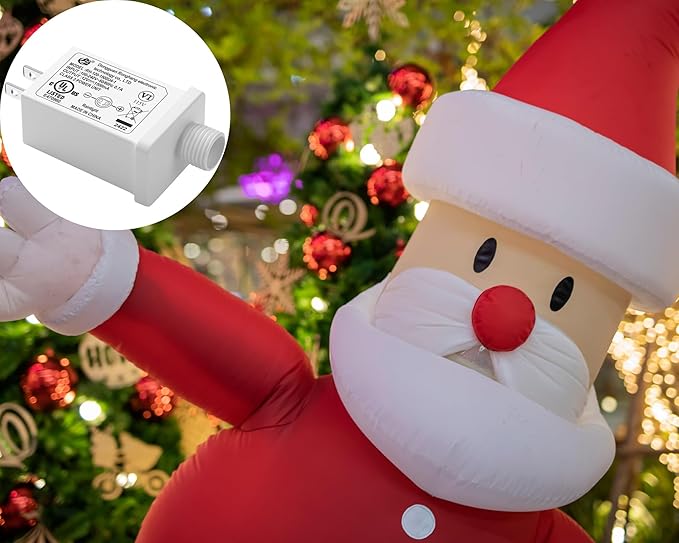 Replacement Yard Inflatable Adapter Power Supply Adaptor - 12V 1.0A 2Pcs - Inflatable Plug Replacement Class 2 Power Supply - White - for Christmas Tree Light/Thanksgiving Yard Blow Up Decorations-VerdiqueGarden