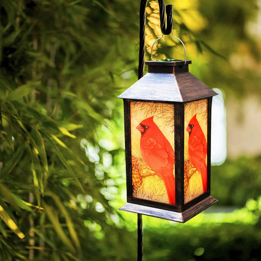 Solar Lanterns, Outdoor Hanging Lanterns Waterproof LED Solar Cardinal Lights Tabletop Lamp for Outdoor Patio Garden as Gifts for Mom Grandma Women-VerdiqueGarden