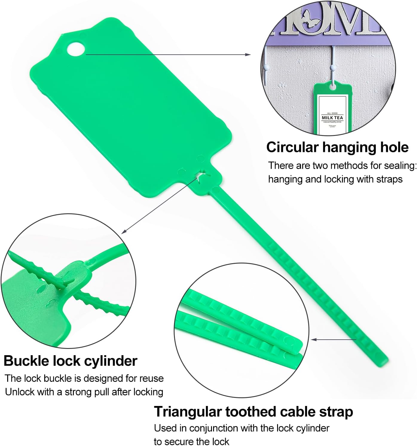 100pcs Blank Plastic Tags for Labeling Reusable Hanging Tags Ties Key Tag Storage Labels Waterproof Plastic Mark Label Writable Hang Sign with One Marker Pen (Green)-VerdiqueGarden