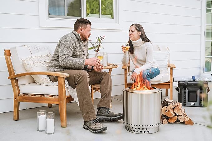 Solo Stove Ranger 2.0 with Stand - 15 Inch Smokeless Portable Fire Pit - Lightweight Outdoor Fireplace with Removable Ash Pan, Stainless Steel, Carry Case Included, Ideal for 2-4 People, 16.5 lbs-VerdiqueGarden