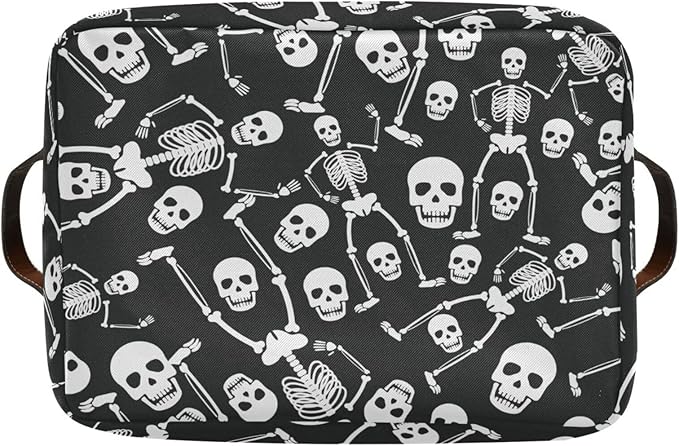Skull Rectangular Storage Basket Organizer Bin Shelf Baskets For Clothes Gifts For Home Office Dorm-VerdiqueGarden