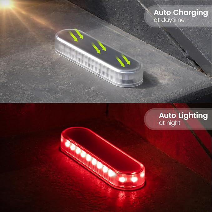 Honalia Solar Step Lights Outdoor Waterproof LED, RGB Color Changing Stick on Solar Lights Auto ON Off, Deck Step Lights Solar Powered Decor for Stairs,Pool,Yard,Patio(4 Pack), HO-RGBSL-4-VerdiqueGarden