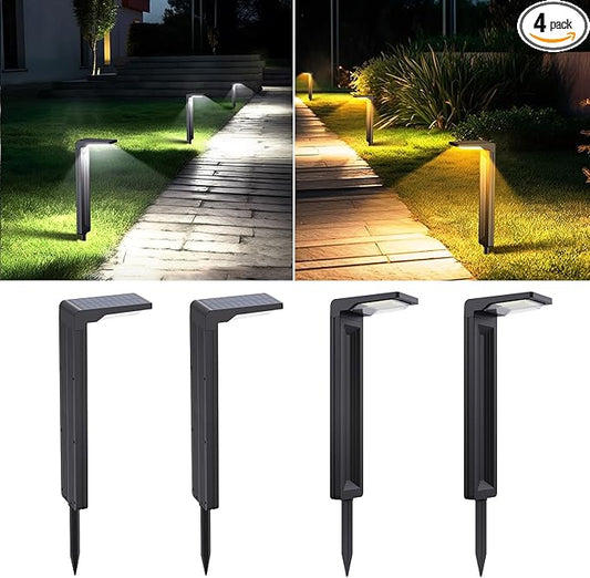 Sunvivo Solar Pathway Lights,2 Modes(Cold White/Warm White),Bright Solar Path Lights Outdoor Waterproof,Perfect Guide Light or Deco for Sideway,Driveway,Walkway,Backyard,Garden,Lawn,Event(4Pack)-VerdiqueGarden