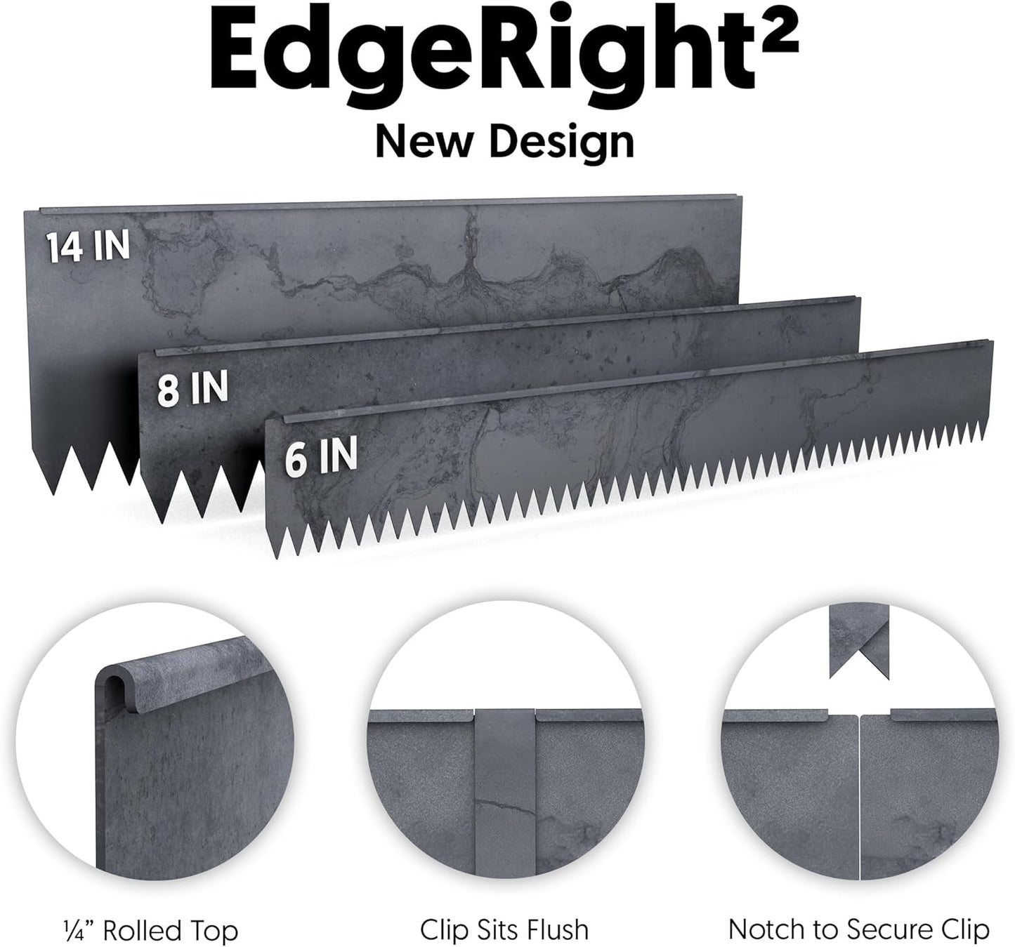 Hammer-in Landscape Edging - 48-inch Strips - 14-inch Depth 1/4-inch Rounded top COR-Ten Steel (5 Pack)-VerdiqueGarden