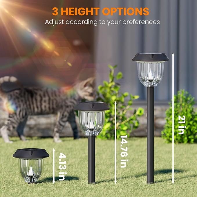 AOSEA 4 Pack Solar Pathway Lights Outdoor Waterproof - Auto RGB Color Changing Solar Lights for Outside, IP65 Rated, 12H Bright Landscape Lighting, Durable Plastic - Perfect for Garden & Walkway-VerdiqueGarden