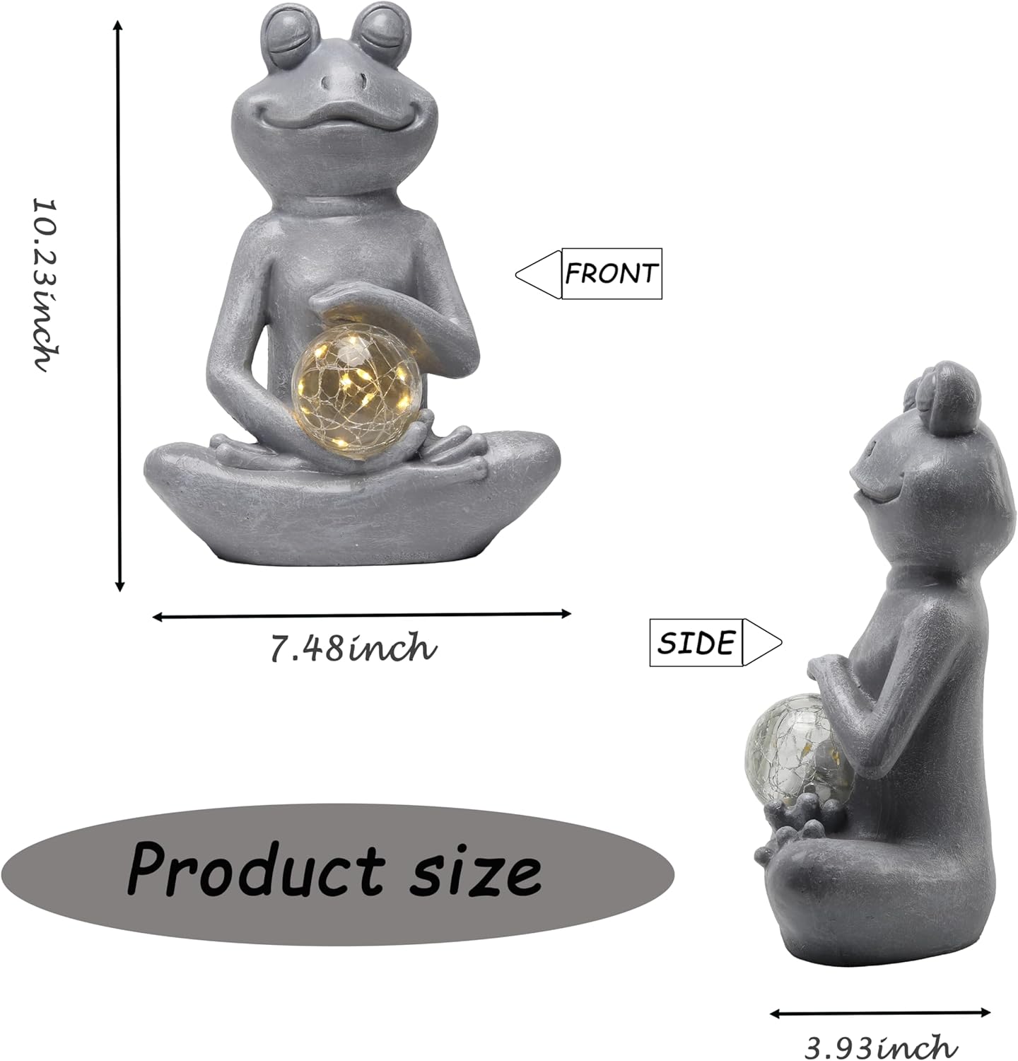 Solar Frog Garden Figurines Solar Lights Yoga Frog Statue for Outdoor Garden Patio Yard Frog Decor Gifts for Women Grandma Mother's Day Birthday Gifts-VerdiqueGarden