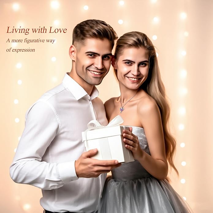 Infinity Necklace for Women, 925 Sterling Silver Heart Necklace with 5A Zircon, White Gold Plated Adjustable Chain, Gift for Valentine's Day, Birthday, Anniversary for Wife, Girlfriend, Mom