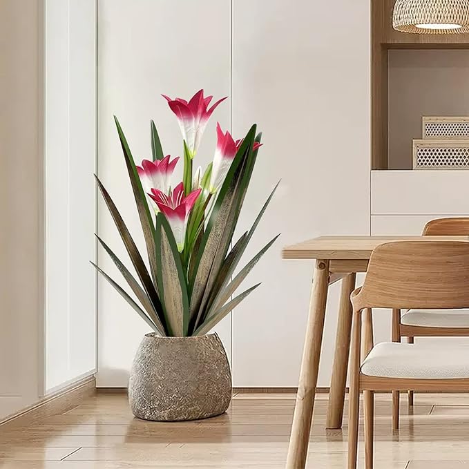 Homight Metal Agave Plant Outdoor Decoration Outdoor Garden Decoration Lily Mexican Yard Art Plant Garden Agave Lily Decorative Garden Gift… (2 Big Red Lilies)-VerdiqueGarden