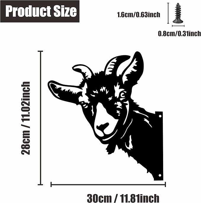Peeping Goat Metal Art Farm Garden Decor Garden Fence Decoration Outdoor Decoration for Farmhouse,Yard,Lawn-VerdiqueGarden