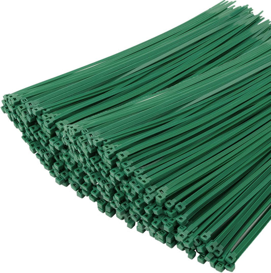 XINGO 1000 PCS Green Zip Ties 8 Inch, 60 LBS Tensile Strength, Self-Locking Nylon Plastic Nylon PA66 Wire Ties for Indoor and Outdoor Use-VerdiqueGarden