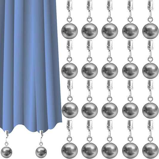20 Pack Heavy Duty Curtain Weights, Heavy Weights for Outdoor Curtains of Pergola Patio Gazebo Cabana, Stainless Steel Weight Clip Down Curtain, Garden Flag, Shower Curtain, Tablecloth-VerdiqueGarden