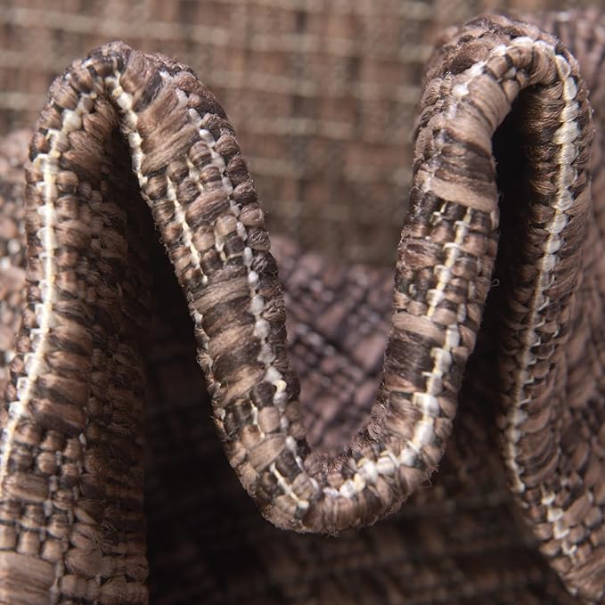 Unique Loom Outdoor Border Collection Area Rug - Soft Border (9' x 12' Rectangle, Brown/ Ivory)-VerdiqueGarden