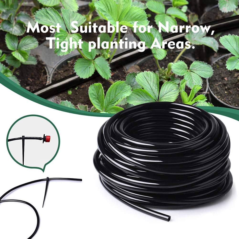 Bonviee 200ft 1/4 inch Drip Irrigation Tubing Blank Distribution Hose Garden Watering Tube Line for Drip Irrigation System-VerdiqueGarden