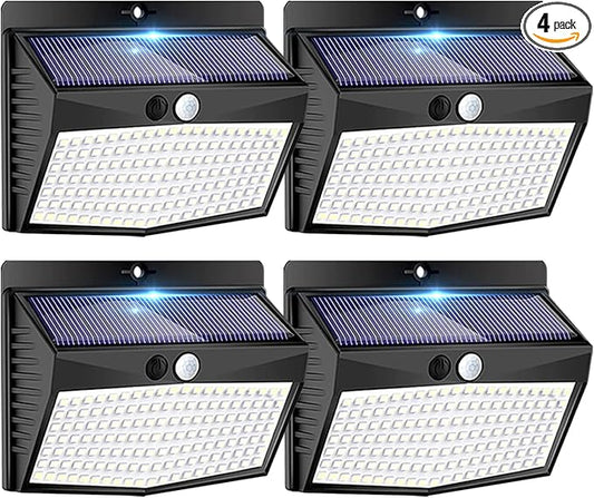 Solar Outdoor Lights, [138 LED/4 Packs] Solar Motion Sensor Security Lights with 3 Lighting Modes Solar Wall Lights Waterproof Solar Powered Lights for Garden Fence Yard Deck Garage-VerdiqueGarden