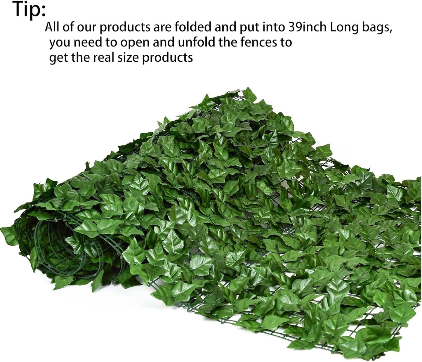 DearHouse Artificial Faux Ivy Hedge Privacy Fence Wall Screen, Leaf and Vine Decoration for Outdoor Garden Home Decor, (157.5 * 59inch)-VerdiqueGarden