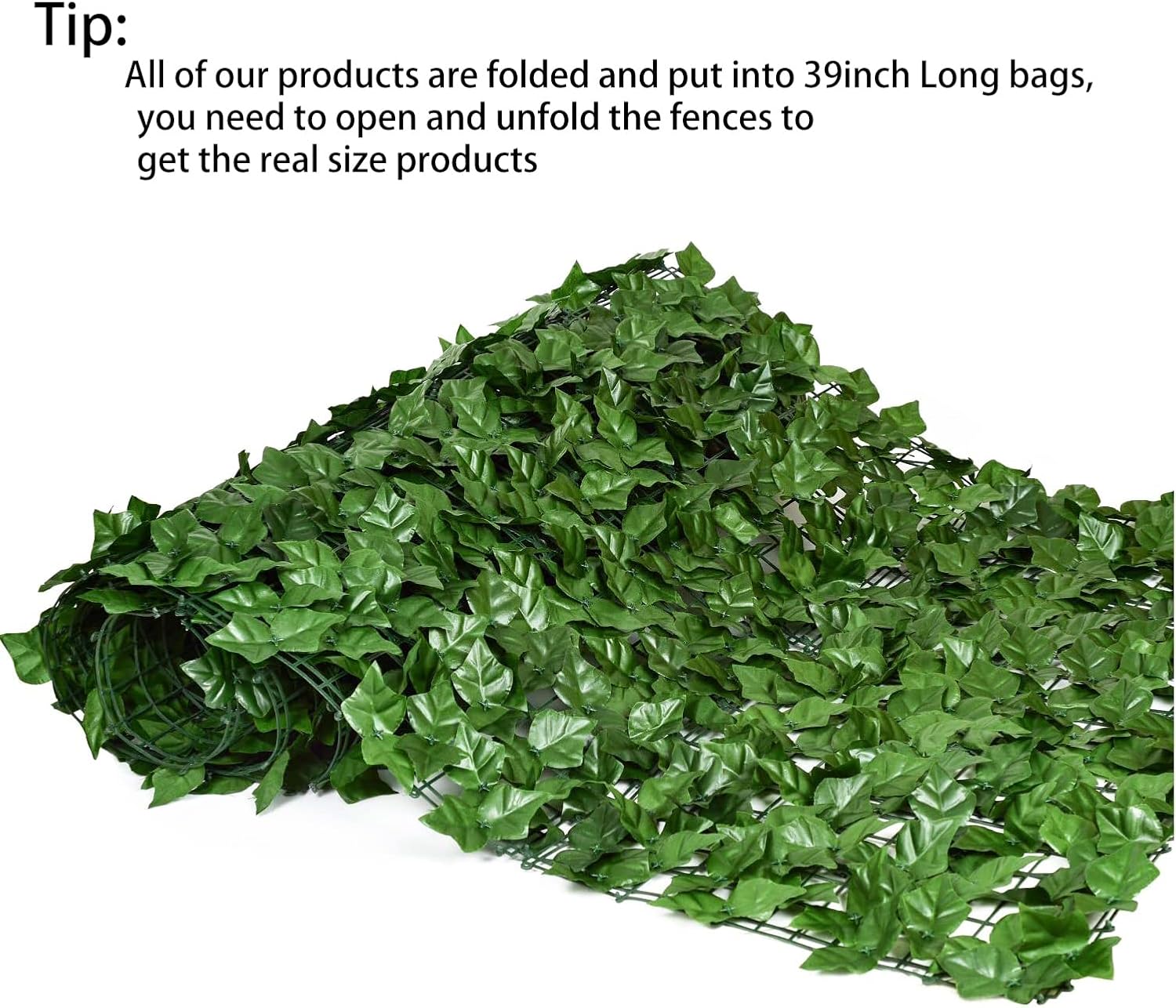 DearHouse Artificial Faux Ivy Hedge Privacy Fence Wall Screen, Leaf and Vine Decoration for Outdoor Garden Home Decor, (157.5 * 59inch)-VerdiqueGarden