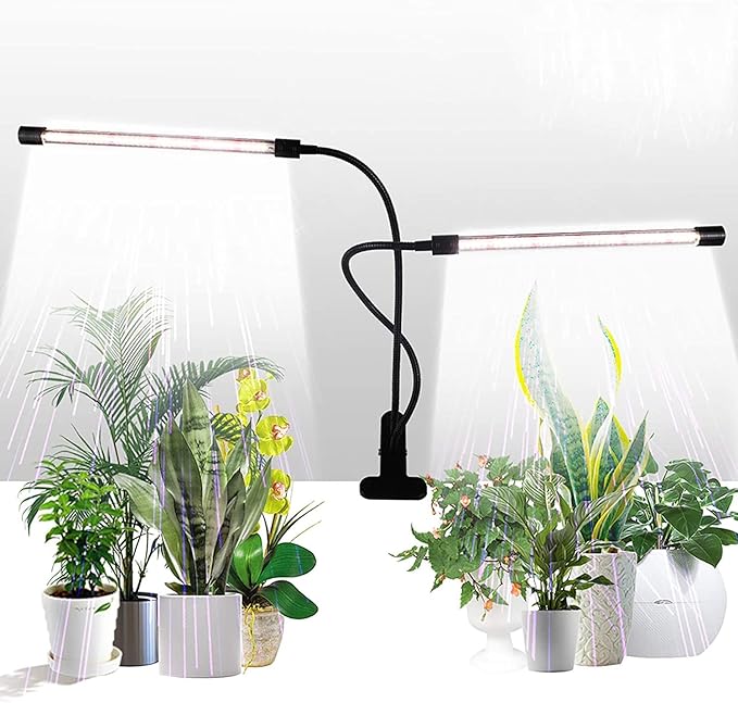 GHodec Grow Light,Full Spectrum White 84 LED Clip Plant Lights for Indoor Plants Growing, 4/8/12H Timer & 5 Dimmable Levels-VerdiqueGarden